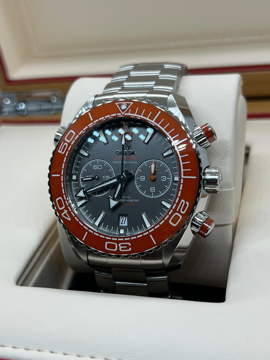 New/Unworn Omega Seamaster Planet Ocean 600M Chronograph Ref# 	215.30.46.51.99.001 Complete Set