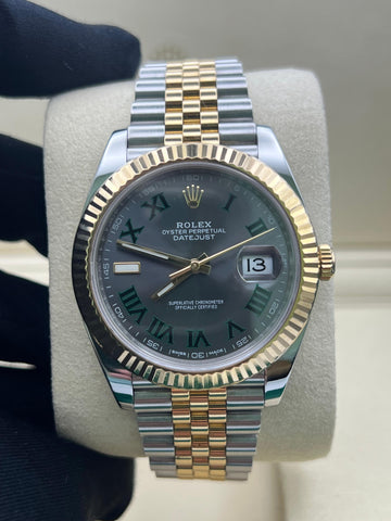 Rolex Datejust Two Tone Wimbledon 126333 With Papers Only Dated 2017