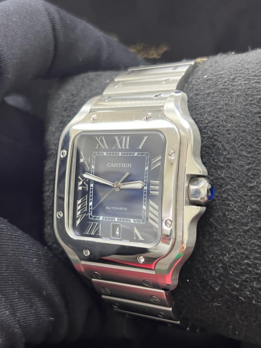 Cartier Santos Large WSSA0030 Complete Set + TWO Additional OEM Straps