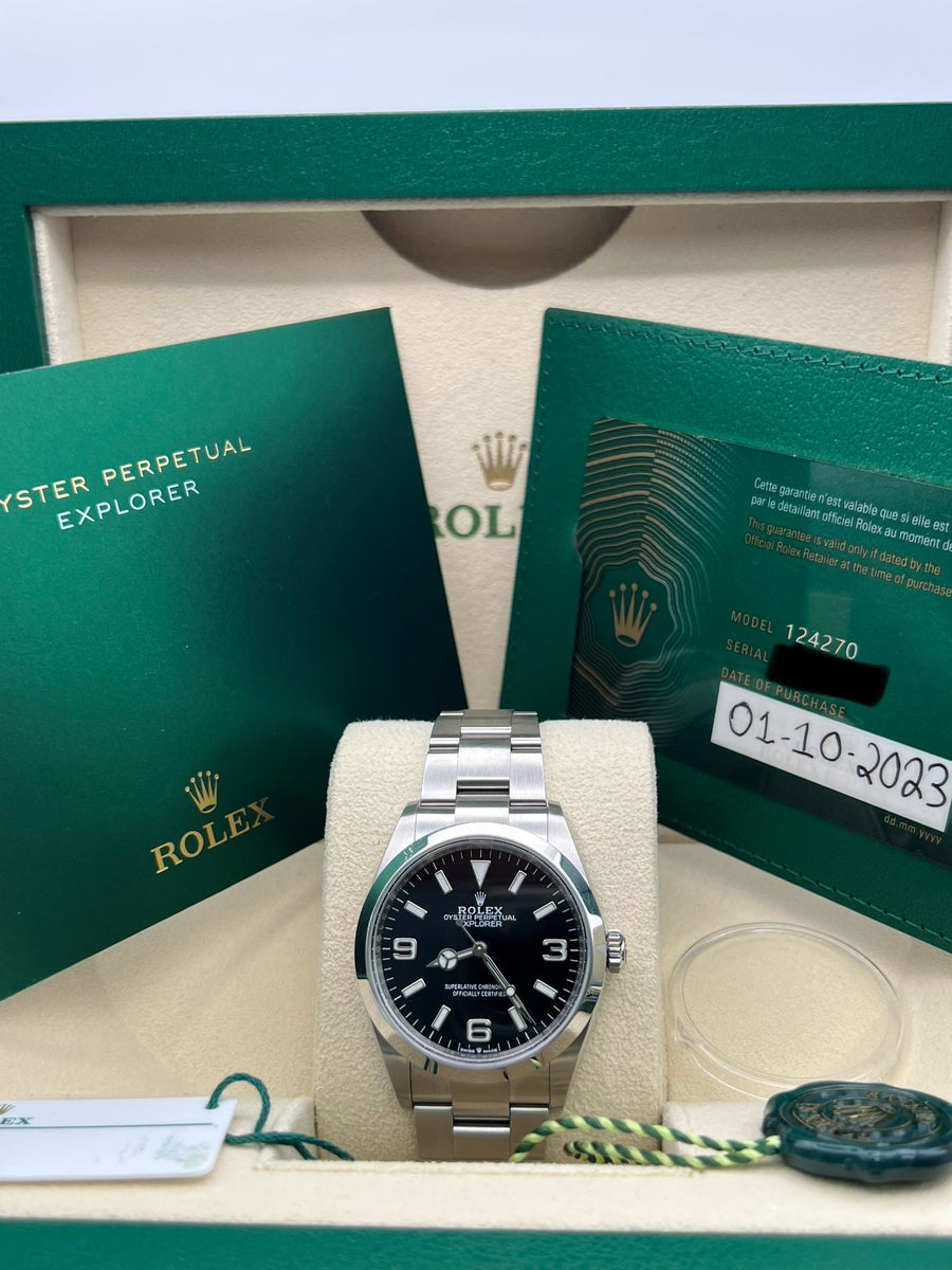 Rolex Explorer 36mm 124270 Complete Set Dated 2023