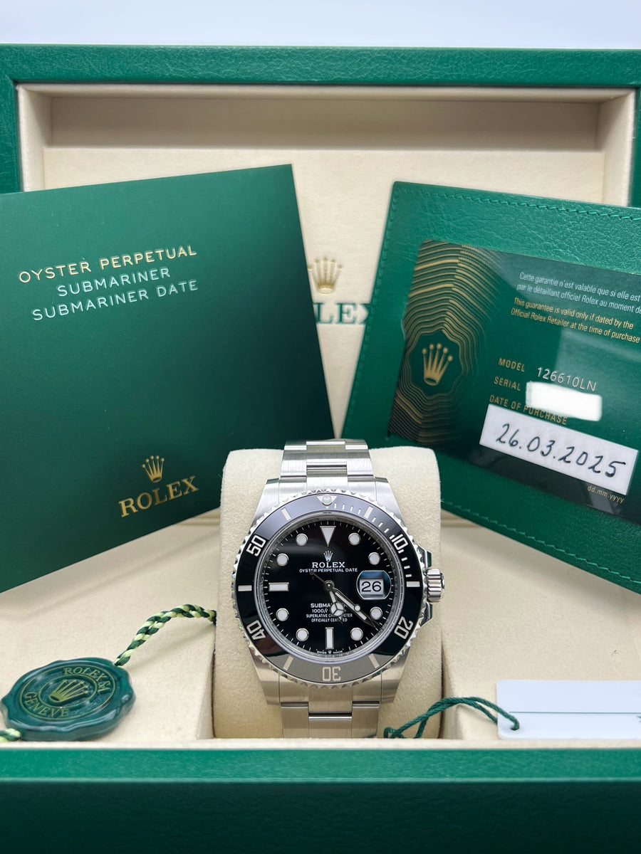 New/Unworn Rolex Submariner Date 126610LN Complete Set Dated 03/2025
