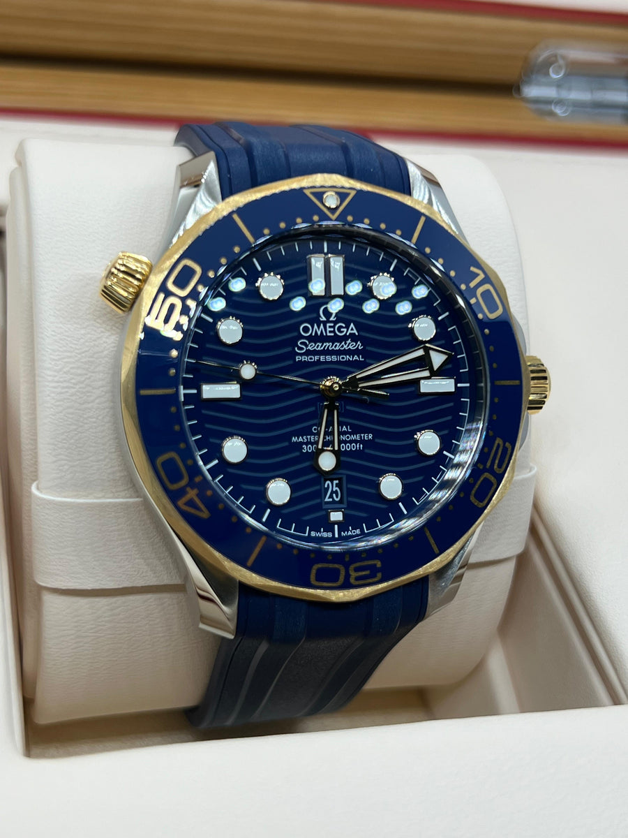 New/Unworn Omega Seamaster Professional Two Tone 210.22.42.20.03.001 Complete Set Dated 11/2024