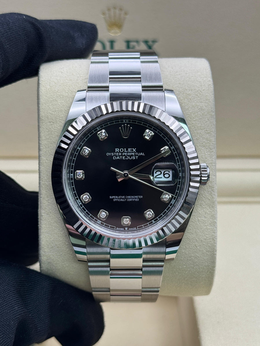 New/Unworn Rolex Datejust 126334 Black Diamond Dial Complete Set Dated 08/2025