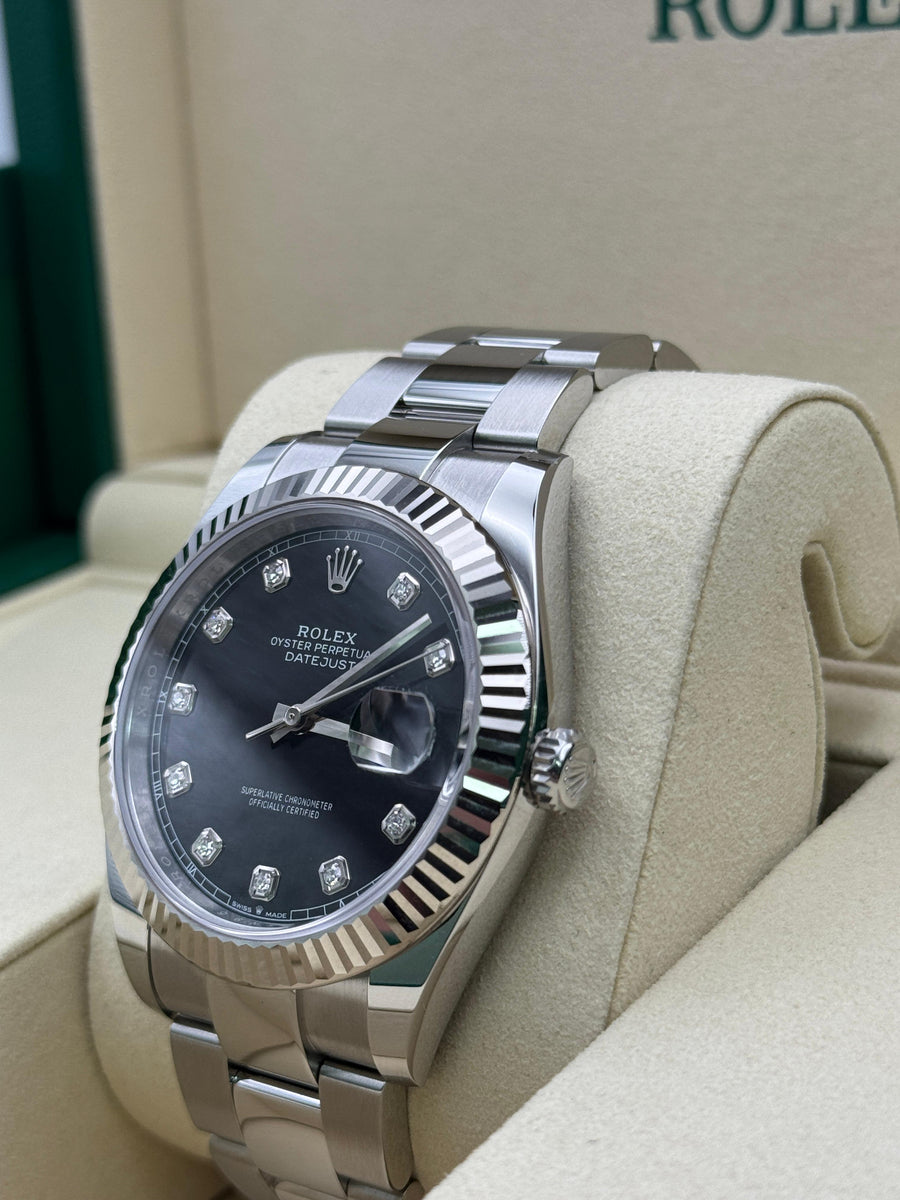New/Unworn Rolex Datejust 126334 Black Diamond Dial Complete Set Dated 08/2025