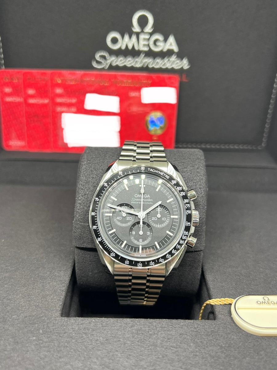 New/Unworn Omega Speedmaster Moonwatch Sapphire Crystal Ref# 310.30.42.50.01.002 complete set