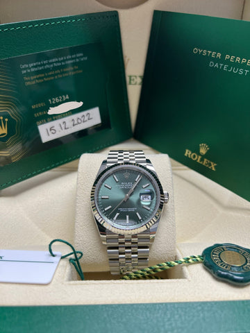 Rolex Datejust 126334 Mint Green Complete Set