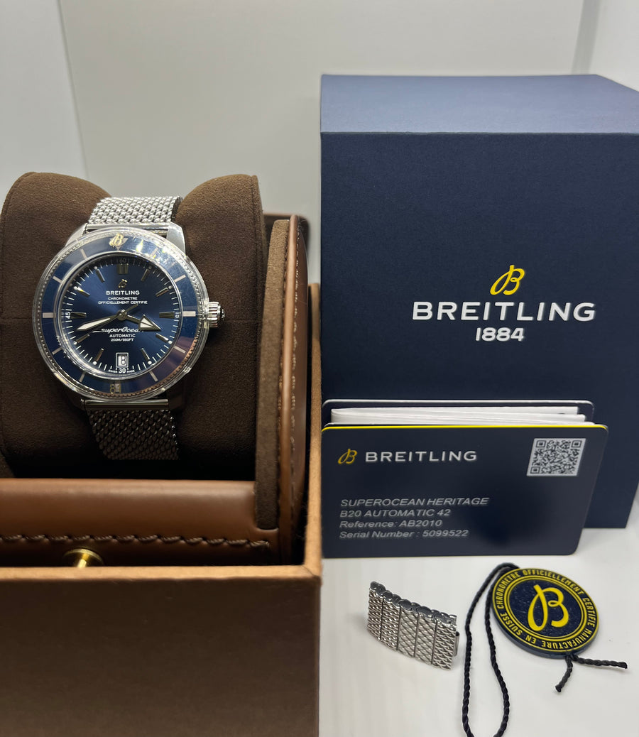 Preowned Breitling Super Ocean Heritage 42mm AB2010161C1A1 Full Set
